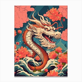 Dragon Retro Pop Art Style 7 Canvas Print