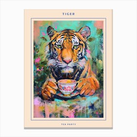 Kitsch Tiger Tea Party Poster 4 Canvas Print