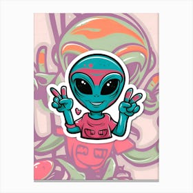 Alien Sticker 2 Canvas Print