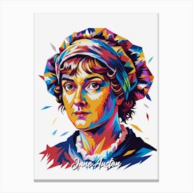 Jane Austen 02 Portrait WPAP Pop Art Canvas Print