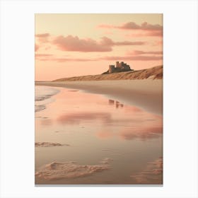 Bamburgh Beach Northumberland At Sunset 3 Canvas Print