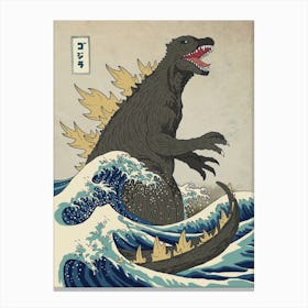 The Great Monster Off Kanagawa Canvas Print