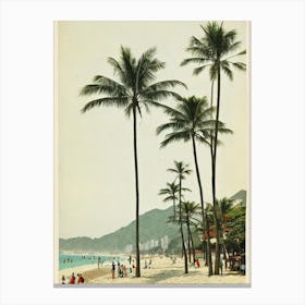 Haeundae Beach Busan South Korea Vintage Canvas Print
