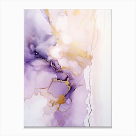 Lilac, Black, Gold Flow Asbtract Painting 7 Canvas Print