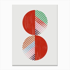 Red, White And Blue Modern Abstarct Canvas Print