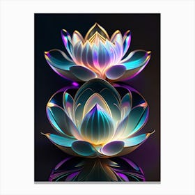 Double Lotus Holographic 7 Canvas Print