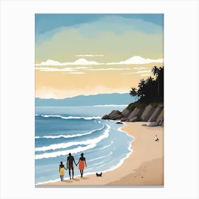 People On The Beach Painting (15) Canvas Print