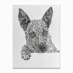 Dog Paw Line Sketch Canvas Print
