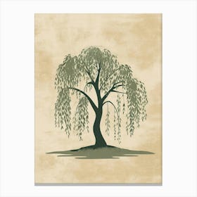 Willow Tree Minimal Japandi Illustration 1 Canvas Print