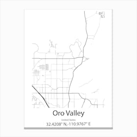 Oro Valley,United States Minimalist Map Lienzo