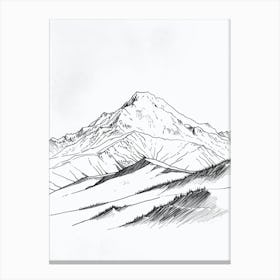 Mount Elbrus Russia Line Drawing 4 Canvas Print
