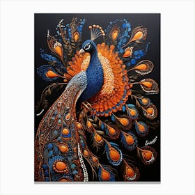 Default Australian Aboriginal Dot Painting Style Art Peacock 0 Canvas Print