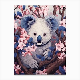Koala Animal Drawing In The Style Of Ukiyo E 1 Canvas Print