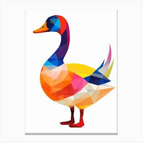 Colourful Geometric Bird Goose 2 Canvas Print
