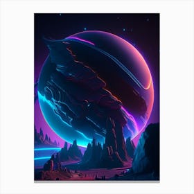 Hercules Planet Neon Nights Space Canvas Print