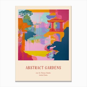 Colourful Gardens Lan Su Chinese Garden Usa 3 Red Poster Canvas Print