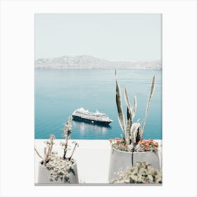 Santorini Seaside Charm Canvas Print