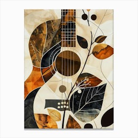 Guitar And Leaves music art Canvas Print