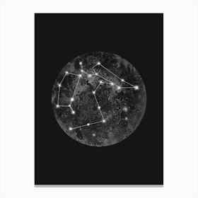 Constellation Black Canvas Print