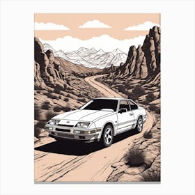 Toyota Supra Desert Drawing 3 Canvas Print