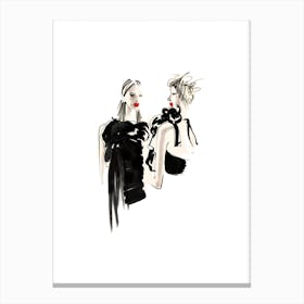 Girls With Red Lipstick Canvas Print