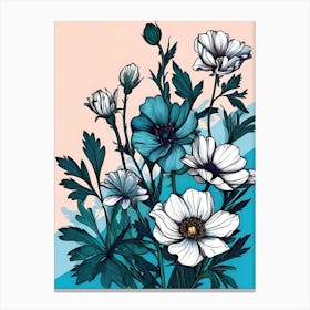 Blue Anemones Canvas Print Canvas Print