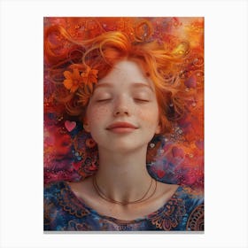 Girl With Orange Hair Canvas Print