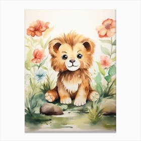 Crafting Watercolour Lion Art Painting 1 Canvas Print