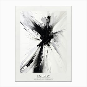 Energy Abstract Black And White 1 Poster Canvas Print