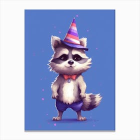 Cute Kawaii Cartoon Raccoon 1 Canvas Print