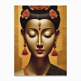 Buddhist women meditating Canvas Print