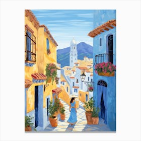 Chefchaouen Morocco 1 Illustration Canvas Print