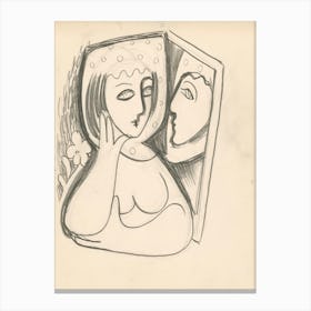 Woman With A Mirror, Mikuláš Galanda 1 Canvas Print