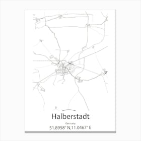 Halberstadt,Germany Minimalist Map Canvas Print