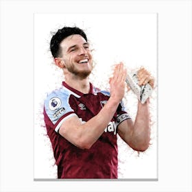 Declan Rice Watercolor Canvas Print