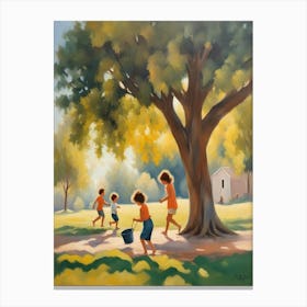 Children under the tree Canvas Print