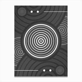 Abstract Geometric Glyph Array in White and Gray n.0060 Canvas Print