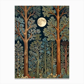 William Morris Print Moonlight In The Forest 3 Canvas Print