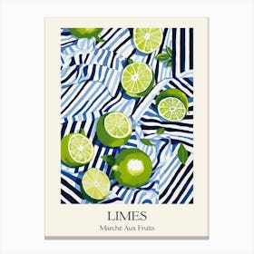 Marche Aux Fruits Limes Fruit Summer Illustration 1 Canvas Print