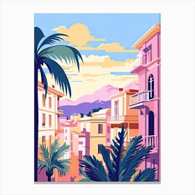 Monaco In Risograph Style 4 Canvas Print
