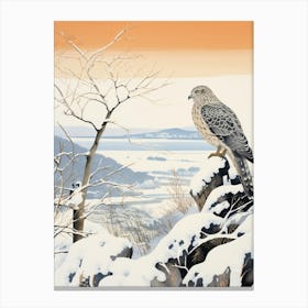 Winter Bird Painting Harrier 1 Canvas Print