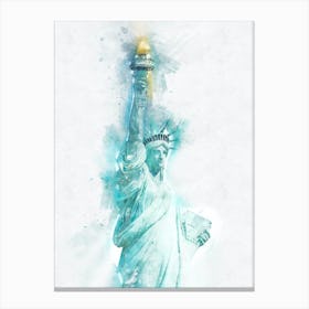 Statue Of Liberty Watercolor Painting 1 Canvas Print