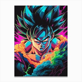Goku Dragon Ball Z Neon Iridescent (27) Canvas Print
