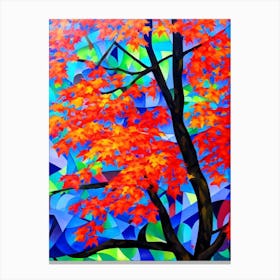 Flame Maple Tree Cubist 1 Canvas Print