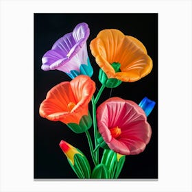 Bright Inflatable Flowers Hollyhock 2 Canvas Print