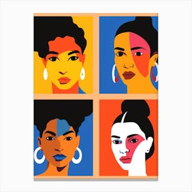 Four Women'S Faces Canvas Print