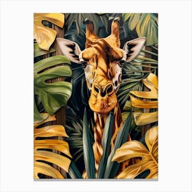 Giraffe In The Jungle 11 Canvas Print