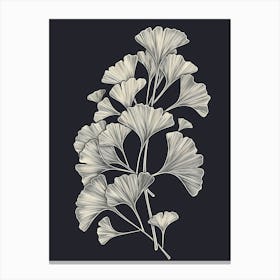 Ginkgo Tree Minimalistic Drawing 3 Canvas Print