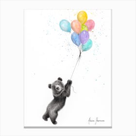 The Bear And The Balloons Canvas Print