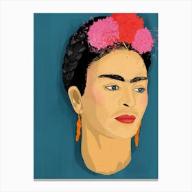 Frida In Blue Canvas Print